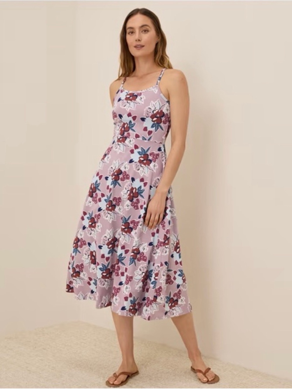Pact Fit & Flare Midi Dress Fresh Flora Lavender
Haze sz M